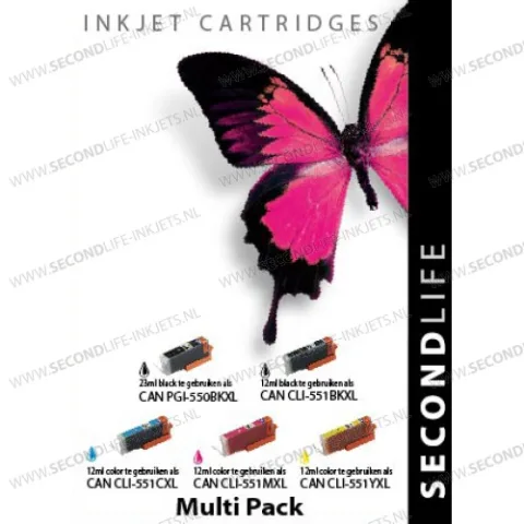 Canon PGI-550XL/CLI-551XL Multipack | 5 Originele Cartridges met Hoge Capaciteit
