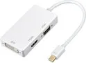 Displayport Mini Thunderbolt naar Hdmi Vga Dvi Converter 4K Witte Adapter