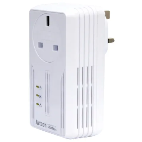 Aztech Homeplug AV 500Mbps HL115EP Pass Through met EU PLUG