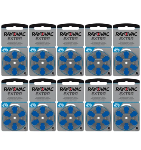 RAYOVAC EXTRA MERCURY FREE 675 AU-6XE Batterijen/doosje à 10 x blister 6