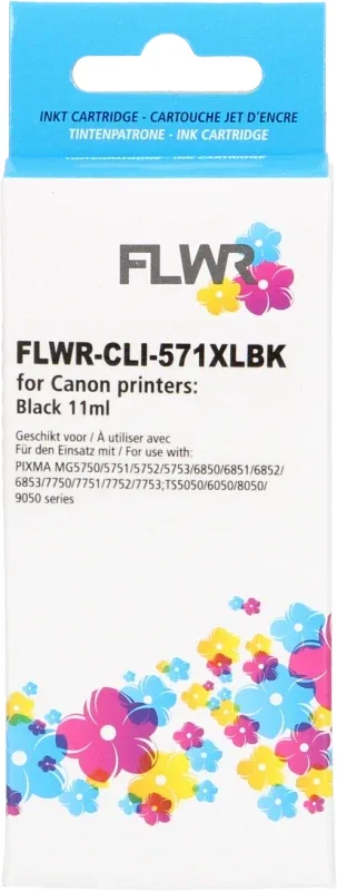 Canon CLI-571 Zwart FLWR 12ml XL Cartridge