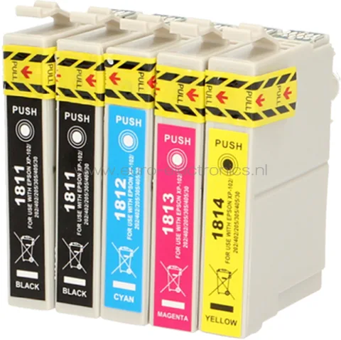 Epson T1811 / T1814 XL Multipack FLWR Zwart en Kleur