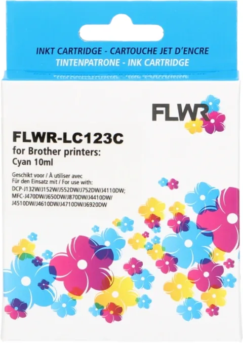 Brother LC-123C FLWR Cyaan 10ml XL Cartridges