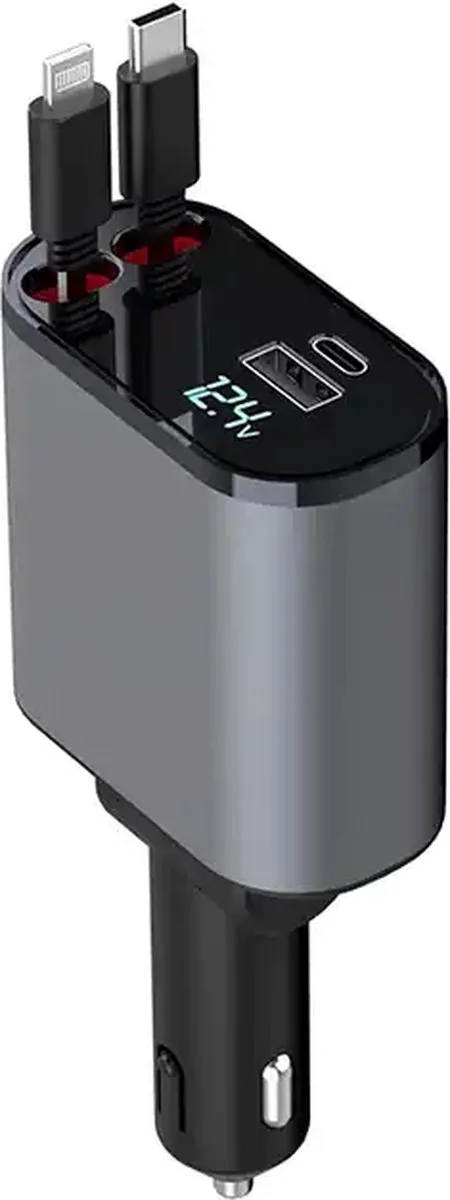 Mobiele intrekbare 66W / 120W 4in1 Autolader