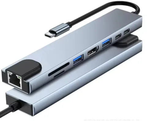 USB-C 3.0 8 in 1 met RJ45 MacBook Pro/Air 4K Hub