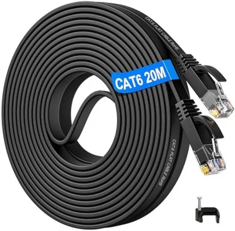 UTP Cat6 Ethernet-kabel, 20M,  1000 Mbps  RJ45 Netwerkkabel Zwart