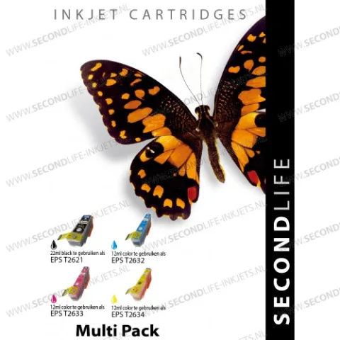 Epson T2621/T2634 Multipack | 26XL Zwart, Cyaan, Magenta & Geel Inktcartridges