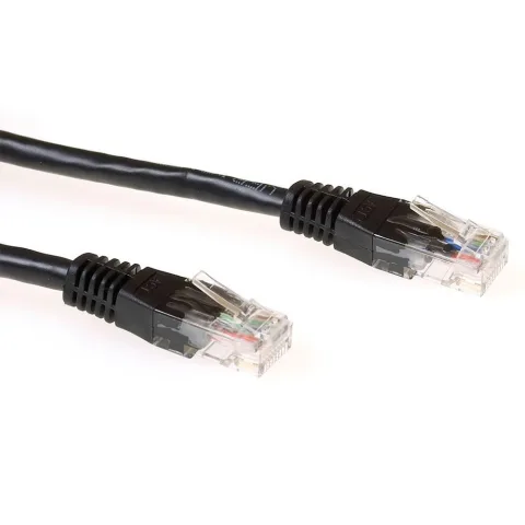 ACT netwerkkabel | Patchkabel | Cat6 | U/UTP (UTP) | 1 m | Zwart | RJ45 connectoren