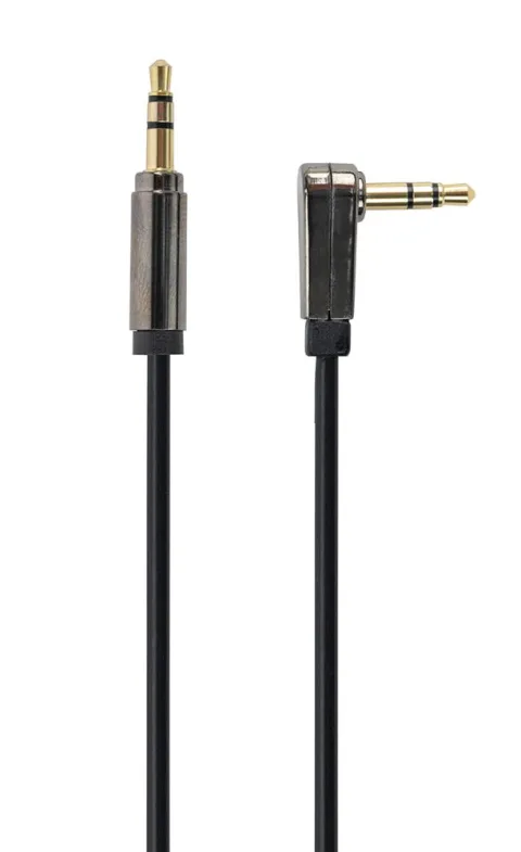 3.5 mm stereo audiokabel, 90 graden, 1 m