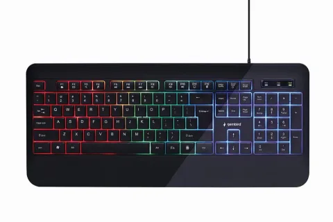 Slim Rainbow backlight multimedia keyboard, black, US layout