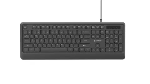 Slim wired backlight keyboard, black, US layout