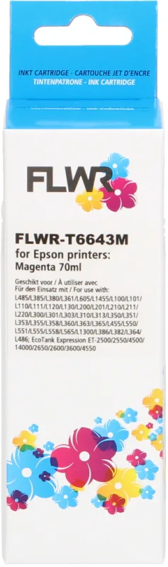 Epson T6643 Magenta 70ml FLWR Navulinkt XL (Compatible)