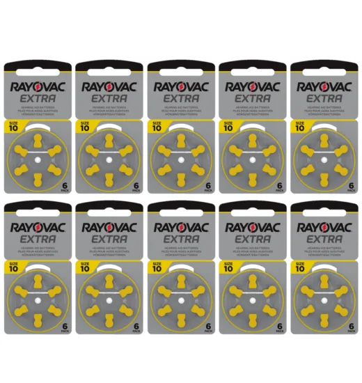RAYOVAC EXTRA MERCURY FREE 10 AU-6XE Batterijen/doosje à 10 x blister 6