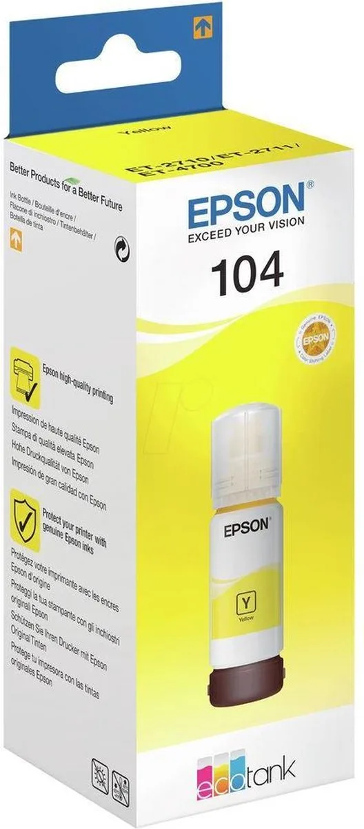 Epson 104 Geel 65ml Navulinkt XL (Origineel)
