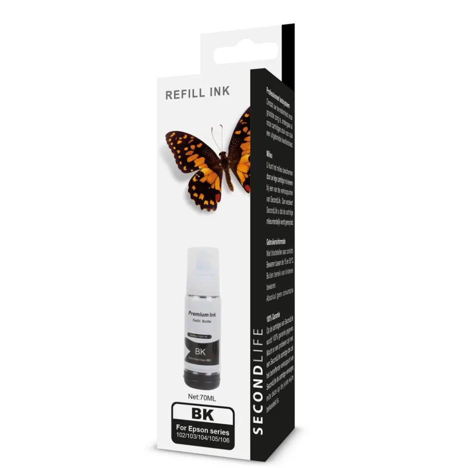 Epson 102 / 103 / 104 Zwart 70ml Navulinkt