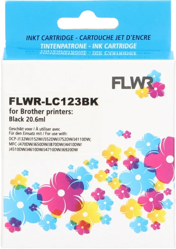 Brother LC-123XL Zwart 20,6ml FLWR Cartridges