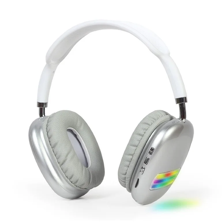 Bluetooth Stereo Headset met LED lichteffect Wit/Zilver